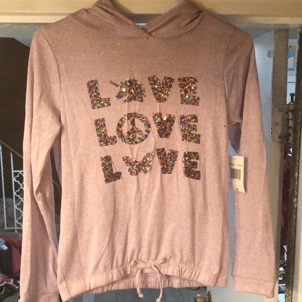 Triple Love sequin young girl hoodie